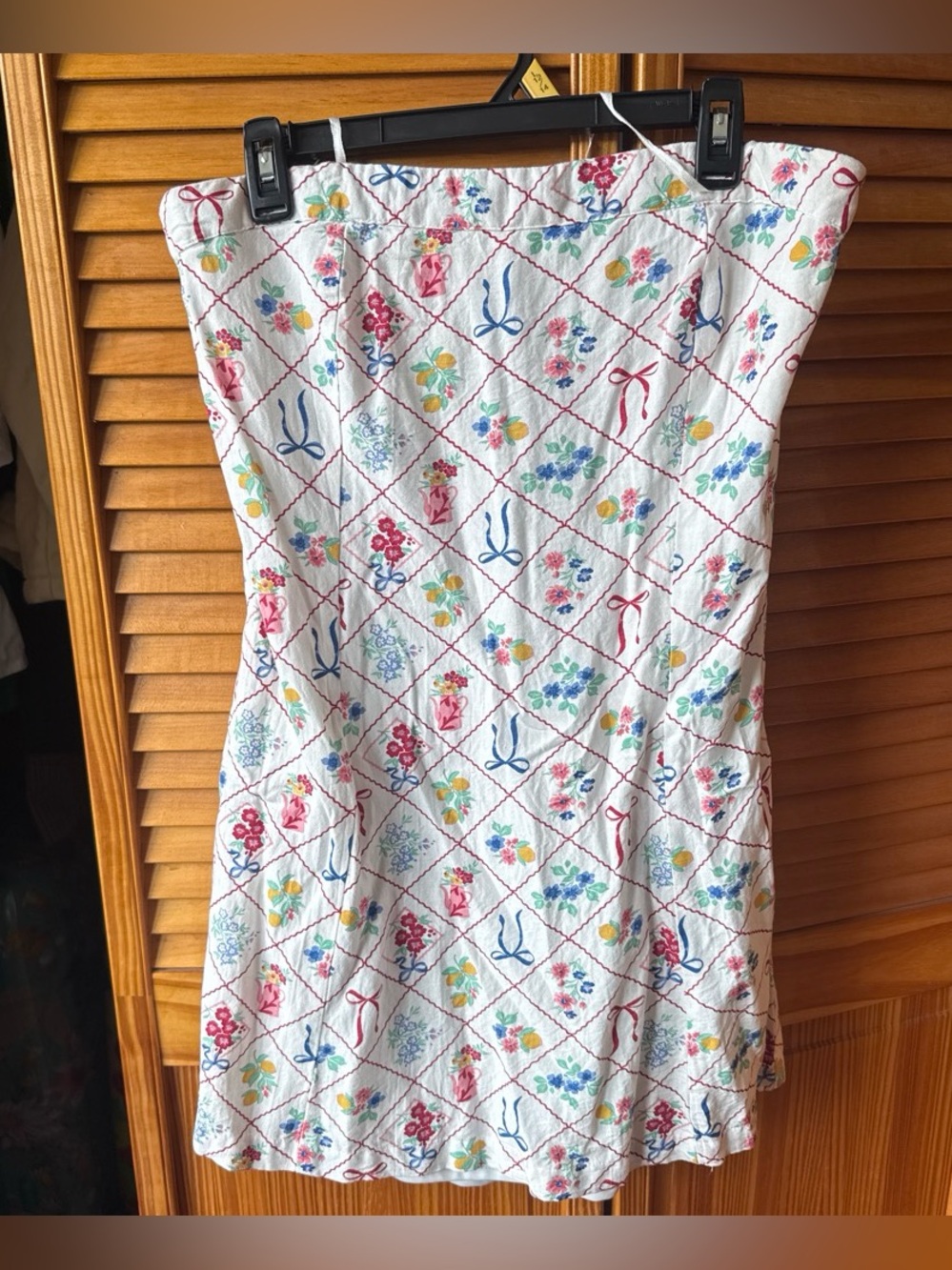 Jessica Simpson White Floral Quilted Strapless Dress XL patterned
